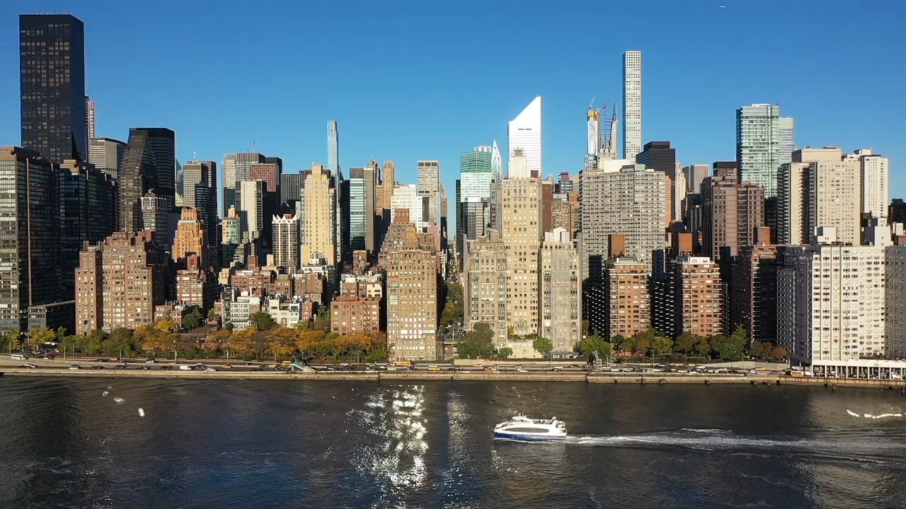 Manhattan skyline over the East River