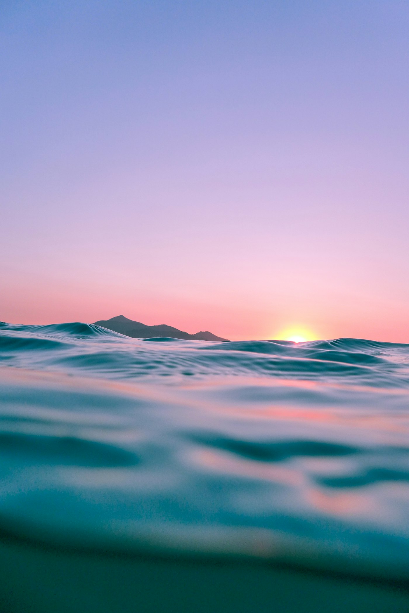 Ocean at dawn from swimmer's eye level
